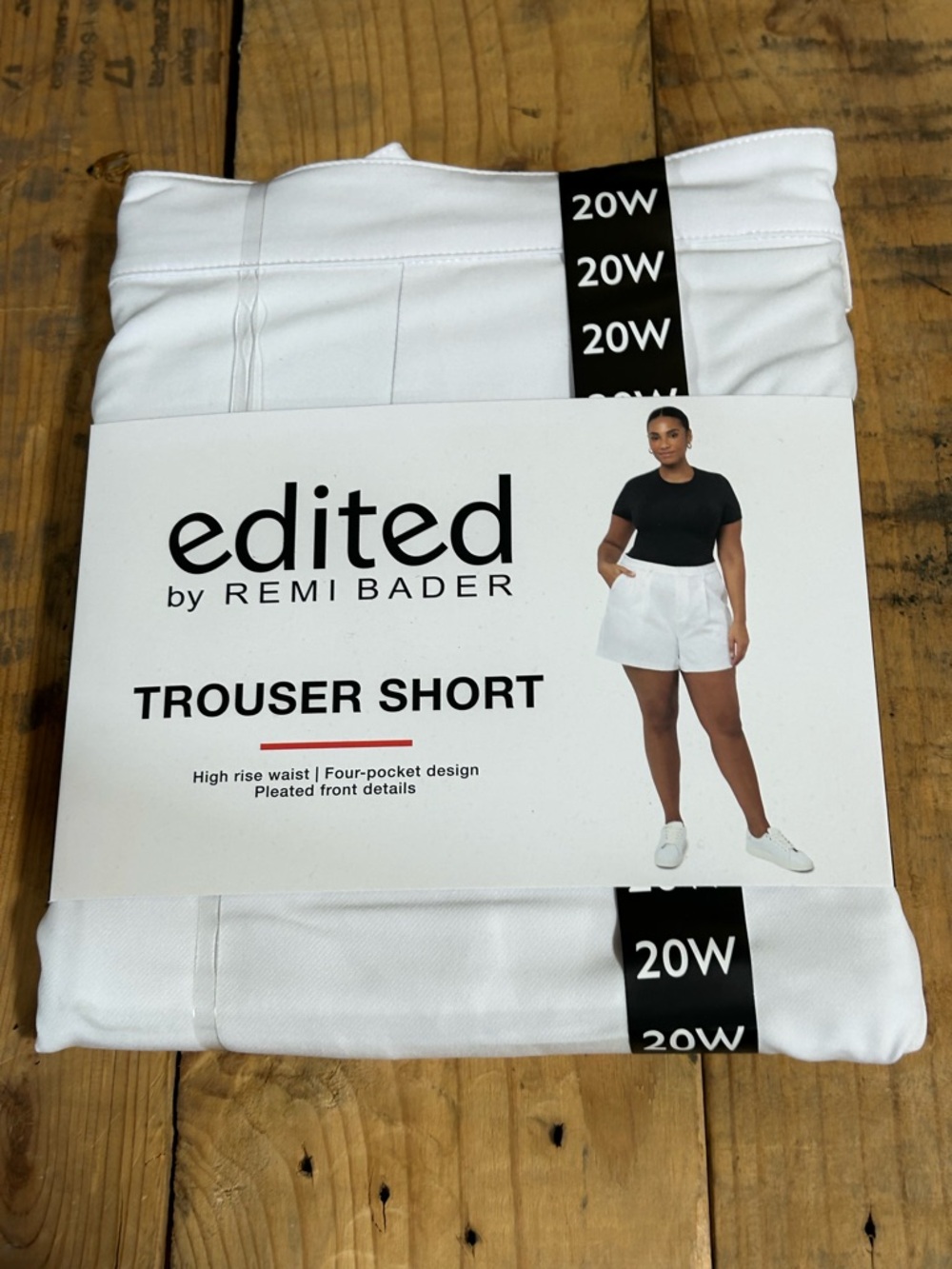 Edited by Remi Bader High-Waist White‎ Trouser Shorts